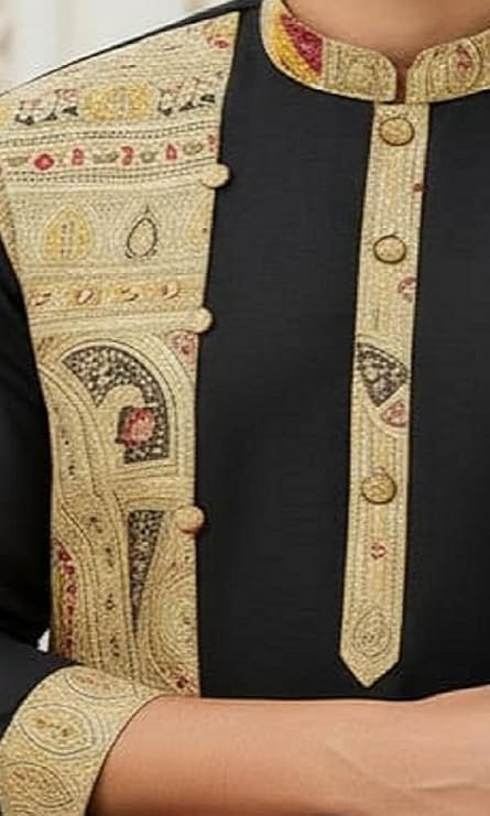 Men’s Madhubani Printed Khadi Silk Kurta | Premium Ethnic Wear for Weddings & Festivals | Traditional Art Design | Comfortable & Stylish Outfit - Image 5
