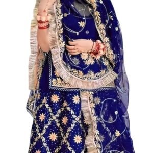 Heavy Embroidery Work Semi Stitched Shimmer Silk Rajputi Poshak For Women Rajasthani Lehenga Choli
