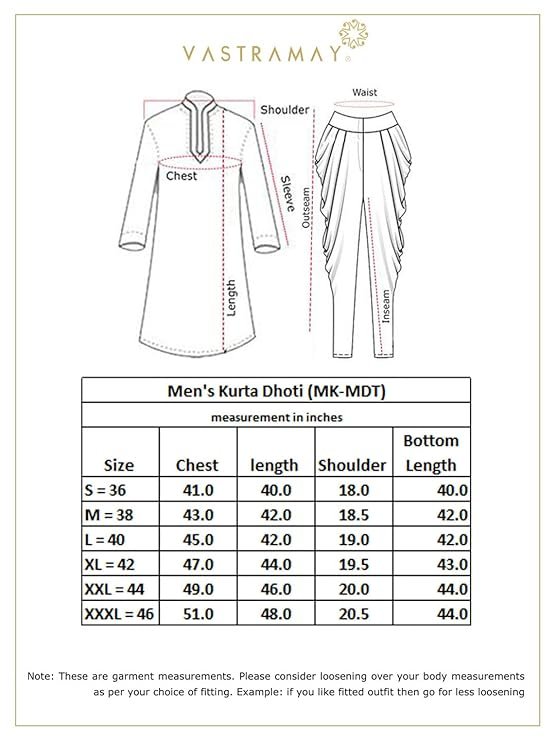 VASTRAMAY Men Viscose Kurta Dhoti Dupatta Set | Mandarin Collar Full Sleeve Kurta with Gold Border Dhoti & Matching South Indian Style Dupatta - Image 2