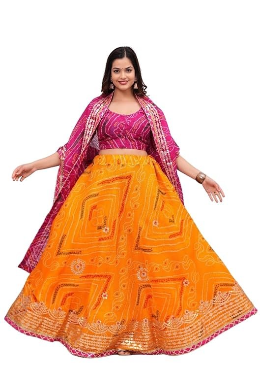 Traditional Kota Doria Lehenga Choli for Women | Heavy Aari Work Ghagra Choli | 41 Inch Free Size Lehenga | 2.5m Dupatta with 1m Unstitched Blouse Piece | Rajasthani Wedding Puja Ethnic Lehenga Set - Image 6