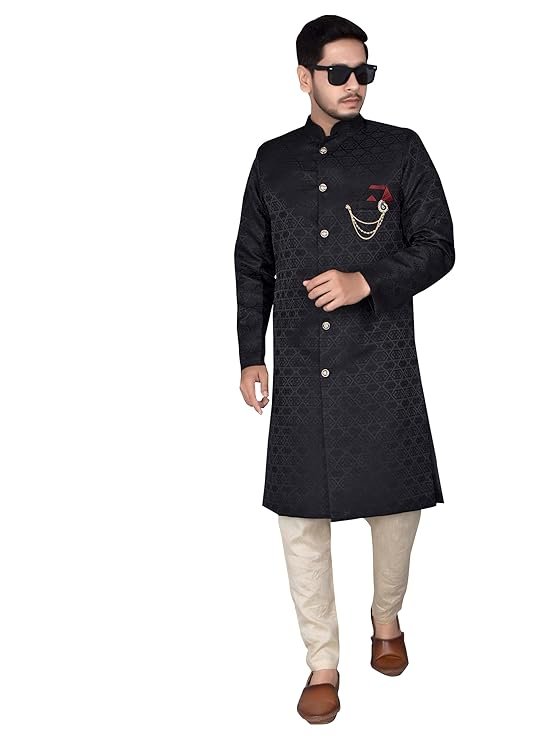 Mens Ethnic Wear Indo Western Kurta Pyjama Set