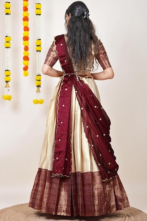 Fabcartz Tranding South Indian Pattu Lehenga Choli For Women - Image 6