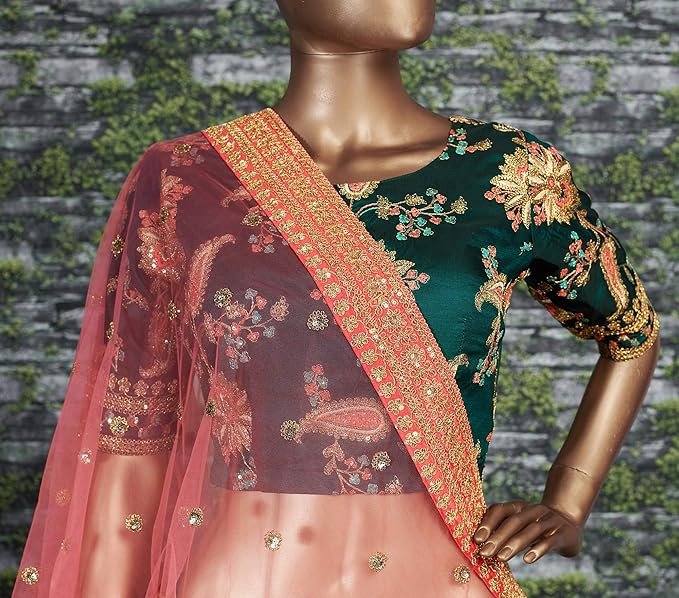 Zeel Clothing Women's Silk Semi-Stitched Lehenga Choli - Image 4