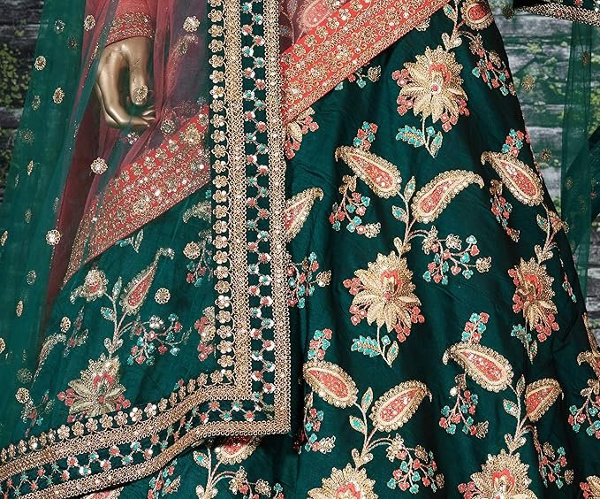 Zeel Clothing Women's Silk Semi-Stitched Lehenga Choli - Image 3